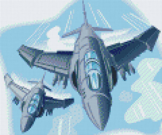 Jet Fighters Six [6] Baseplate PixelHobby Mini-mosaic Art Kits